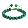 Unisex Verstellbares Armband aus natürlichem Achat & Bergkristall mit 8mm Perlen