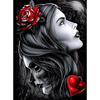 5D Diamond Painting Flower Rose Skull Art Diamond Embroidery Black and White Picture DIY Cross Stitch Set Home Decoration