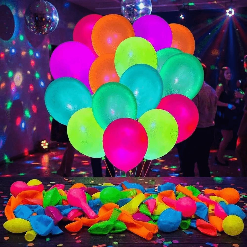 100Pcs Matte Neon Balloons Decorative UV Balloons Party Supplies Luminous Balloons Party