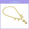 Stylish Womens 24k Gold Plated Water Drop Pendant Necklace For Special Occasions