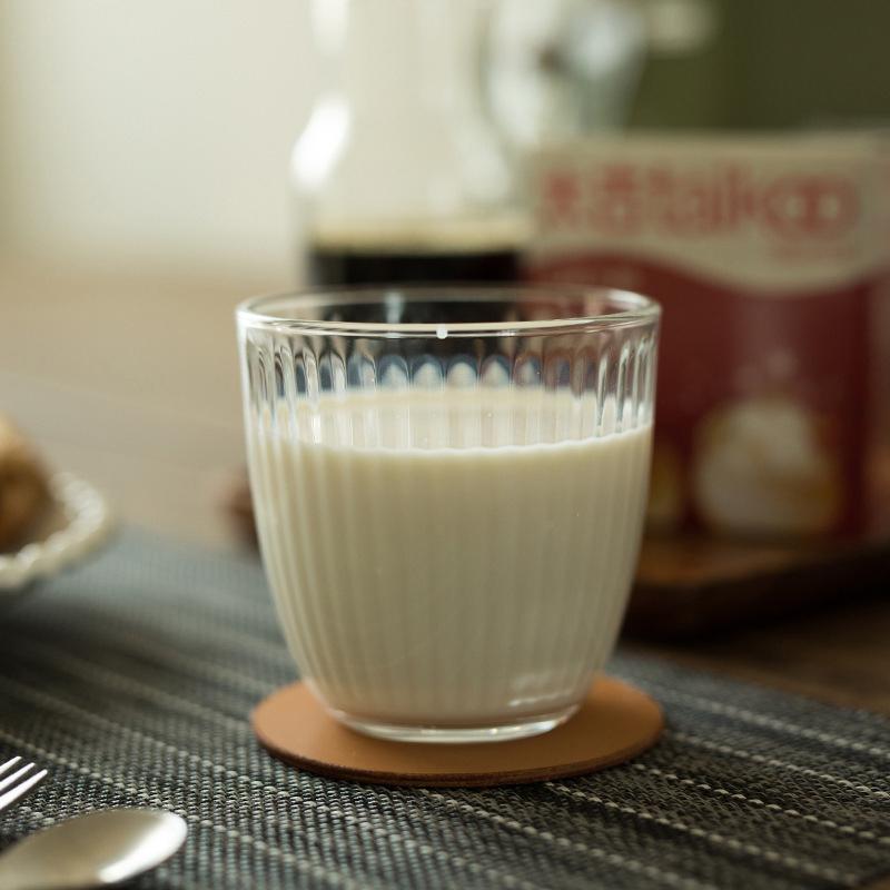 2pcs Sets Coffee Cups Glass Cup Drink Luxury Glass Set Stripe Stackable Coffee Mug Juice Milk Drinking Glasses Set Cup Drinkware