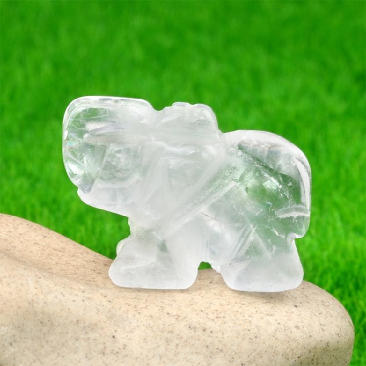Elephant Crystal Decors Table Ornament Healings Crystal Elephant Figurines Gemstones Lucky Reiki Stone Home Decorations