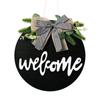 Wooden Welcome Doorplate Decoration Wreath Door Decoration Welcome