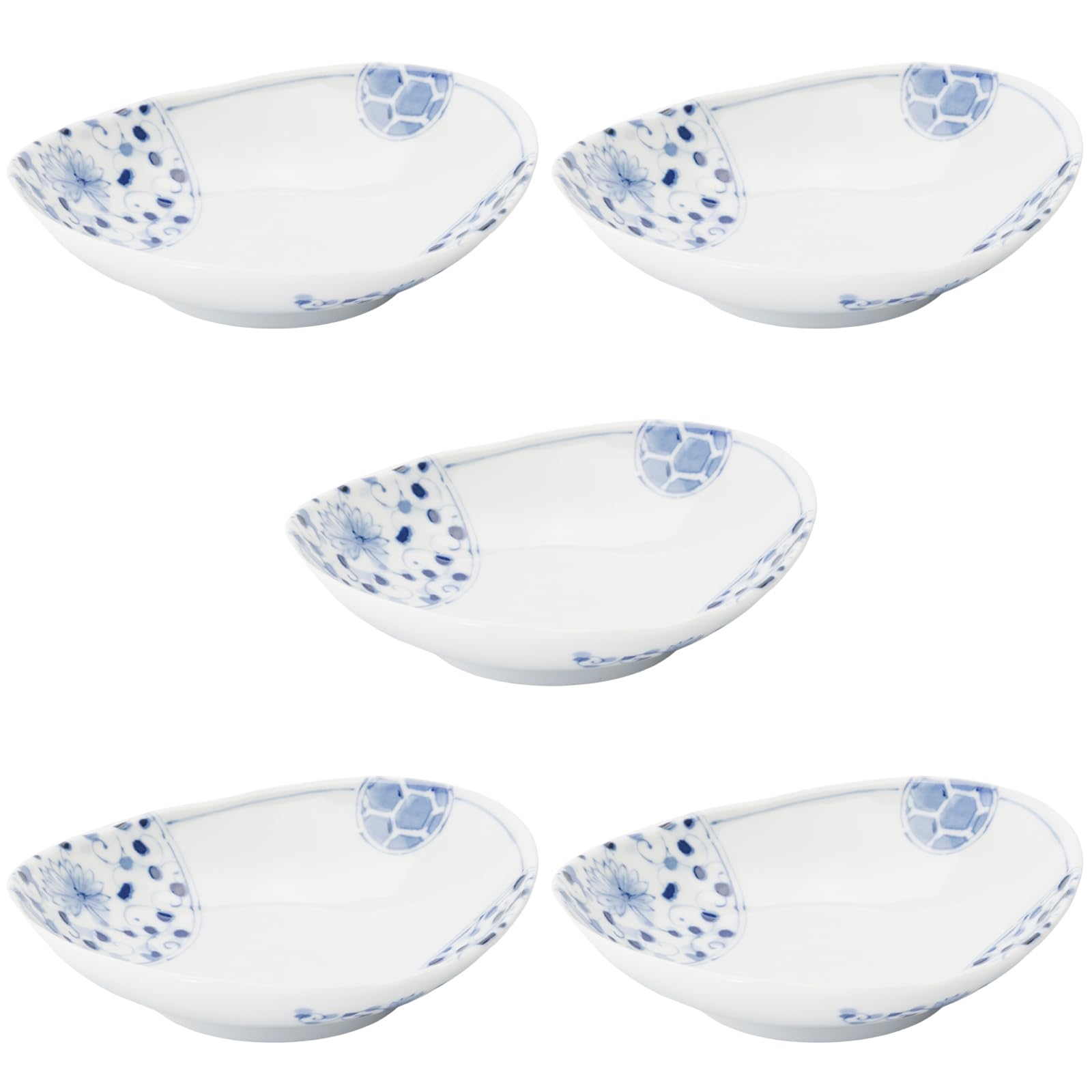 

Mino ware dinnerware set of 5 oval deep approximately 16cm in microwave and dishwasher made in product number 564633 Hana Imari plates, diameter, синий