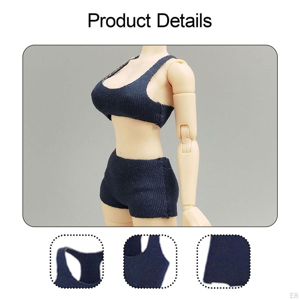 Sportweste Shorts Set im Maßstab 1/12 für Figurenkörper Miniatur BH und trendig beweglich