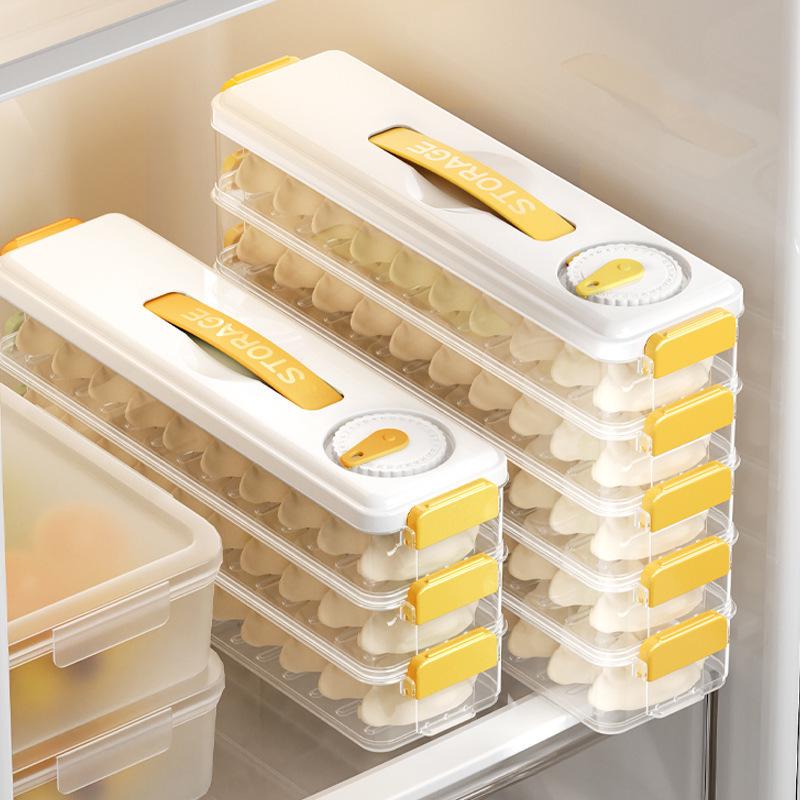 Food-Grade Dumpling Storage Box for Freezer - Keeps Dumplings and Wontons Fresh In Refrigerator or Freezer
