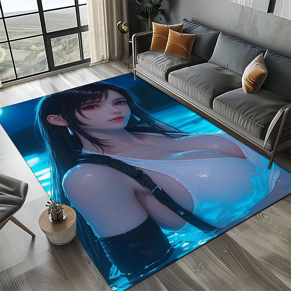 New Style Final Fantasy Games Cloud Tifa Aerith Carpet Rug for Living Room Bedroom Home Sofa,Kids Play Non-slip Floor Mat