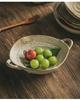 Handcrafted Double-Ear Coarse Pottery Bowl: Elegant Tableware for Salads, Fruits, and More