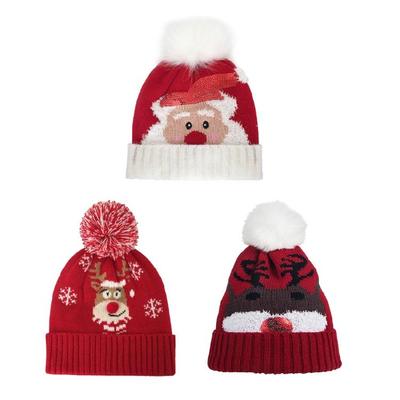 Trendy Santa Claus Beanie Hat Windproof Elk Knit Hat Wool Hat All-match Winter