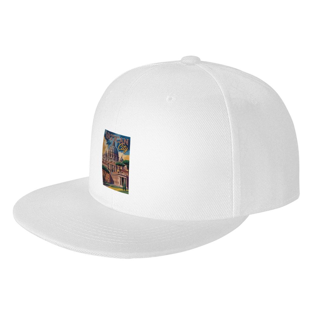 Fashion Vatican City Painterly Illustration Travel Art Vintage Flat Brim Sun Hat ParentChild Caps For Unisex