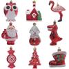 2PCS White&Red Santa Snowman Christmas Pendants Ornaments For Xmas Tree Ornaments Christmas Party Decorations Kids Gift