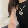 Retro Geometric Flower Necklace with Rope Women Fashion Necklace Suitable for Parties and Work Varioous Occasion Wear
