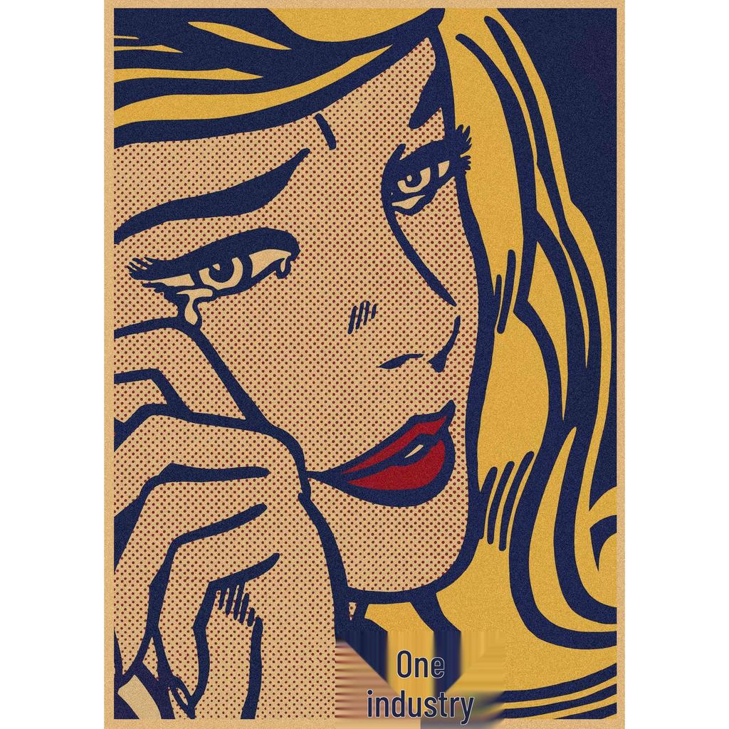 Roy Lichtenstein Pop Art Retro Kraftový plakát pro bar nebo kavárnu Nástěnná dekorace 357