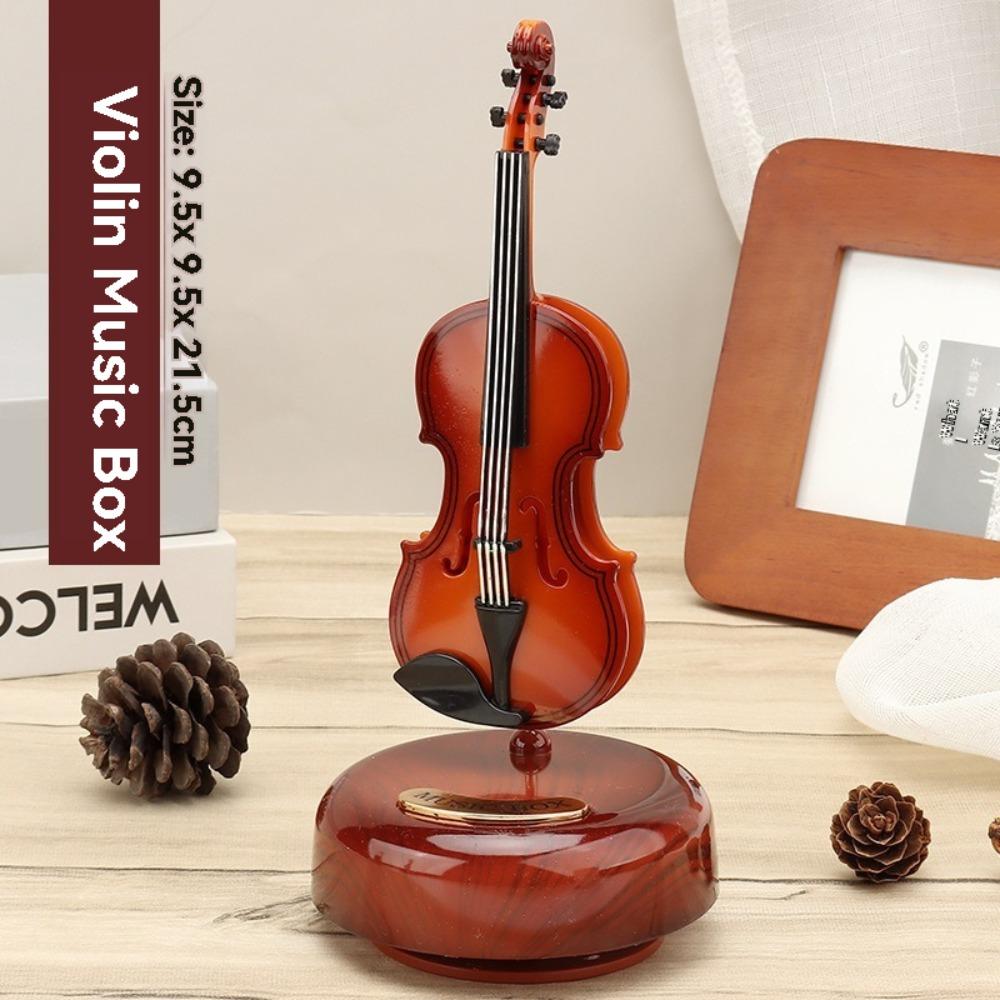 Nordic Style Miniature Instrument Music Box Figurines - Violin Guitar Saxophone Creative Home Decor Gifts Craft