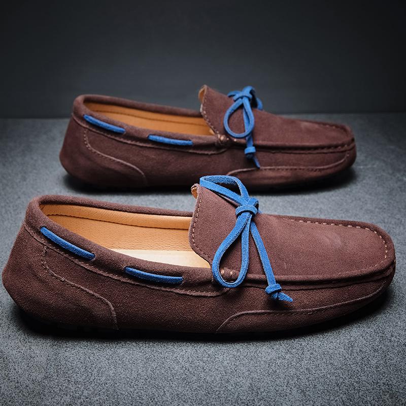 Mokasyny męskie Mokasyny z zamszu Płaskie buty męskie Buty codzienne Męskie mokasyny Męskie buty do jazdy Włoskie luksusowe buty żeglarskie Czapki
