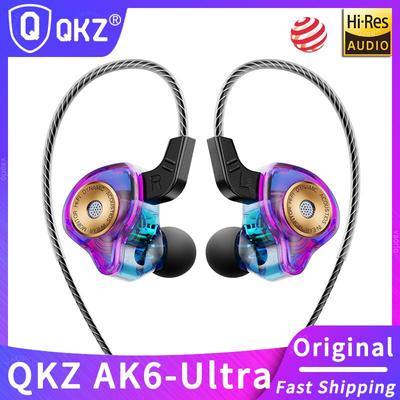 QKZ Auricolari cablati AK6-Ultra 3,5 mm AUX Auricolare in-ear con microfono Suono dinamico HIFI Auricolari sportivi per gioco, musica per telefono, tablet, PC