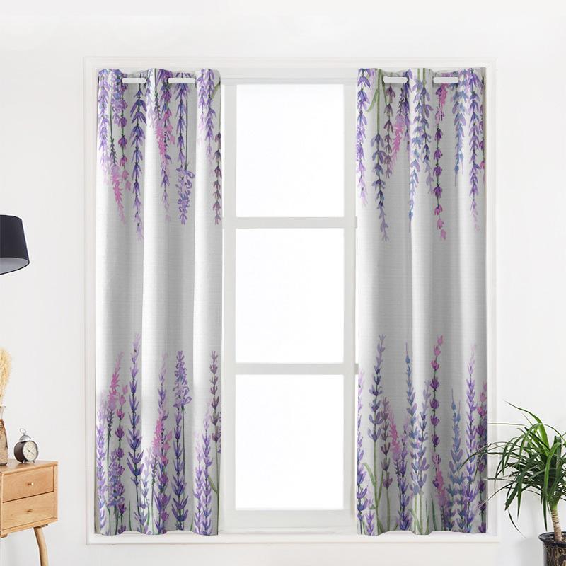 Растение Фиолетовый Лаванда Акварельная Живопись Оконные Шторы Спальня Кухня Декор Шторы — фото 5