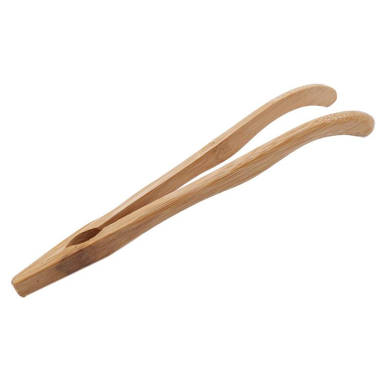 Useful New Shiny Bamboo Cooking Kitchen Tongs Food Tool Salad Bacon Steak Bread Cake Wooden Clip High Quality Home Kitchen Tools