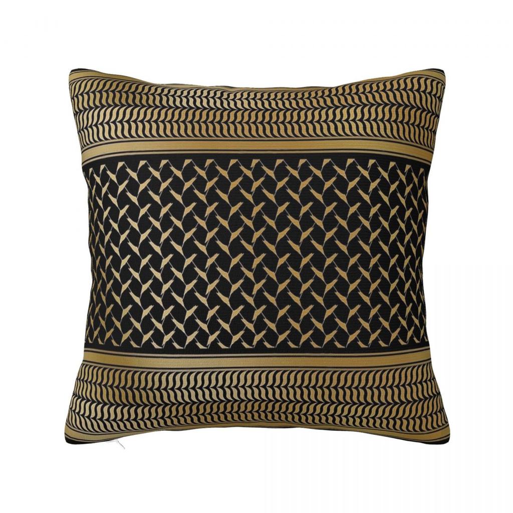 Palestinian Gold Keffiyeh Palestine Map Pattern Pillow Cover Pillow Case For Sofa Bedroom Home Decor Cushion Cover Pillowcases