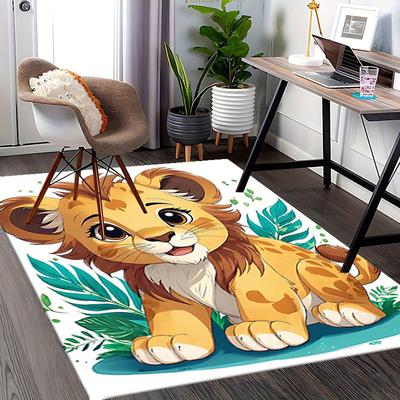 1pc Anime Lion King Simba Chair Mat - Cartoon Design Office Rug, Non-Slip Carpet for Home Decor, Suitable for All Seasons.H010