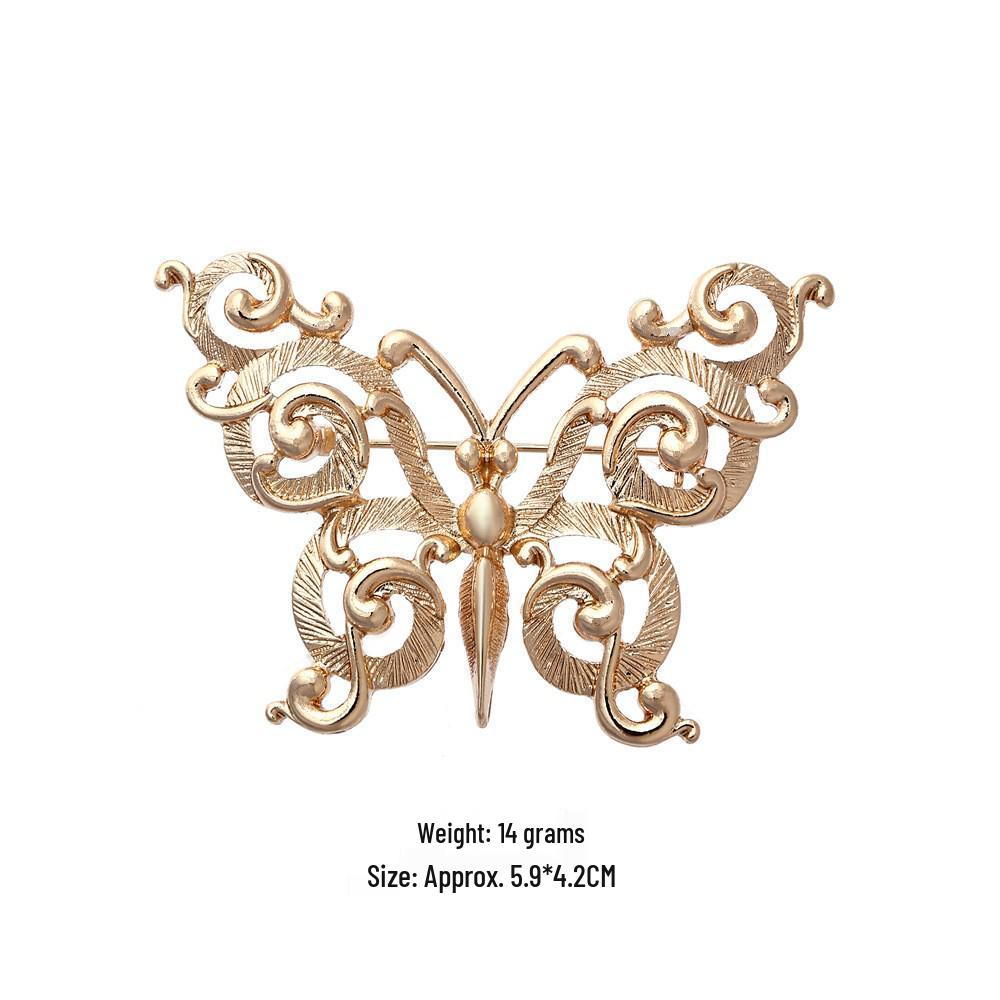European American Vintage Butterfly Brooch – Luxury Hollow-out Corsage Pin