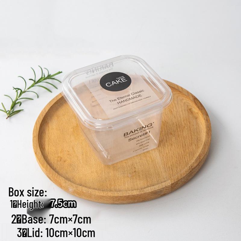 Square Mousse Soy Milk Cake Box: Wooden Cup Packaging for Tiramisu and Dessert Baking