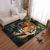 Tiger Design Carpet with Green Leaf Pattern for Living Room Decor Suitable for Use As an Anti-slip for Living Room Bedroom Sofas