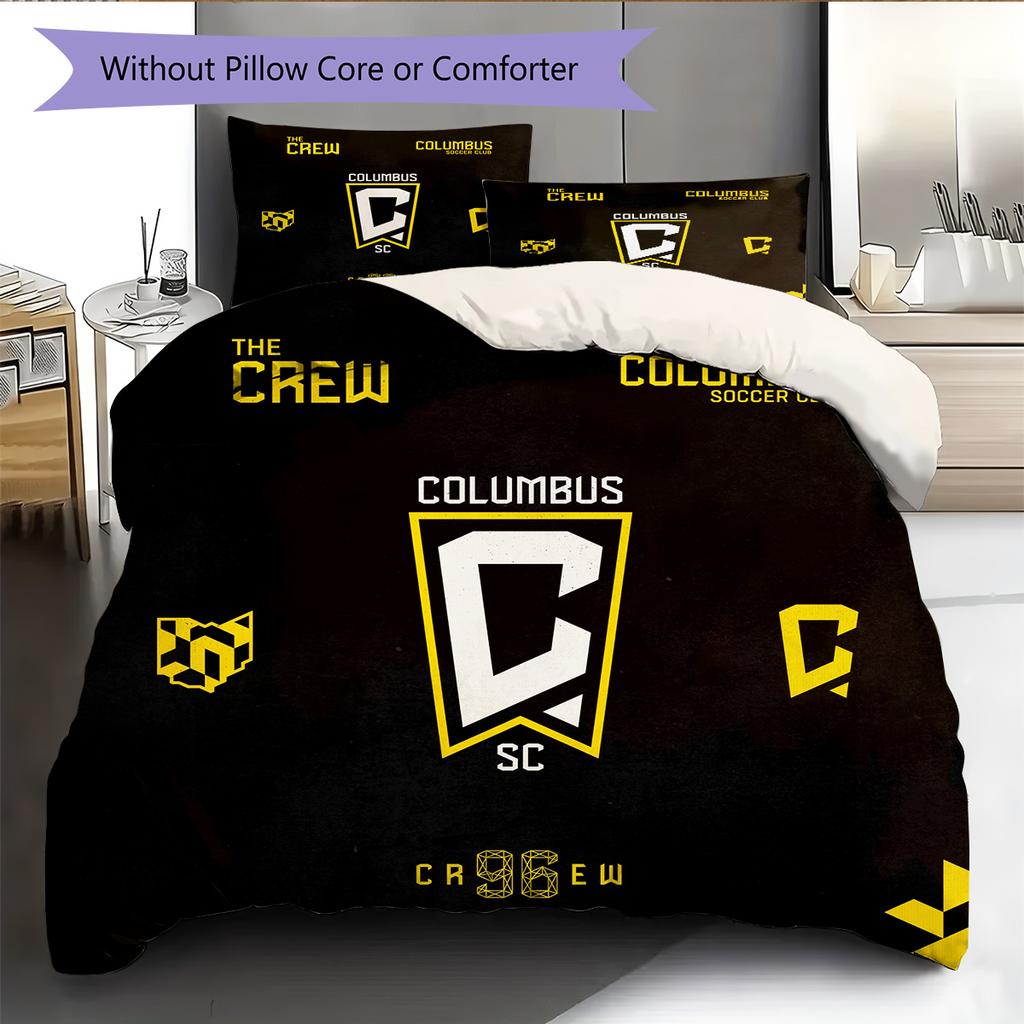 Columbus Crew  Pattern Bedding Quilt Set  Home Decoration  Gift (1 * Duvet Cover + 2 * Pillowcase  Without Core)