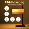 Lampe de table - NETTLIFE - Rétro pivotante - Culot E14 - Abat-jour tissu - Blanc