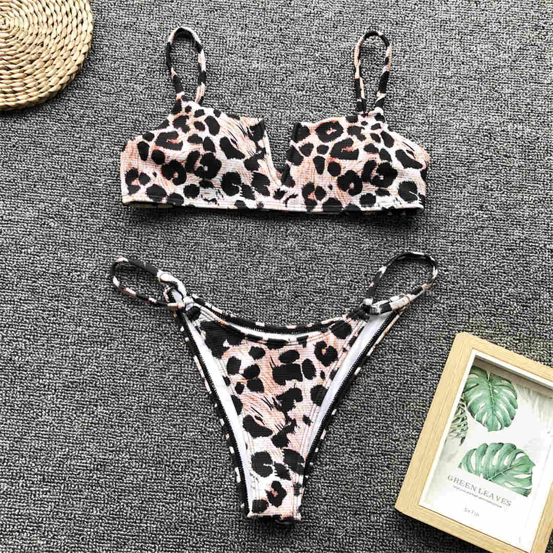 

модний сексуальний бразильський купальник бікіні у формі V L леопардовий