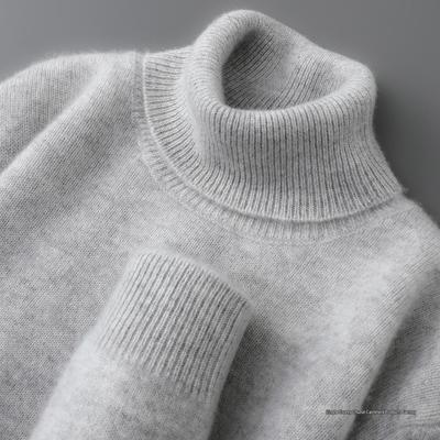 Pull à col haut 100% Laine Cachemire pour Homme - Épais, Maille Lâche pour l'Automne et l'Hiver