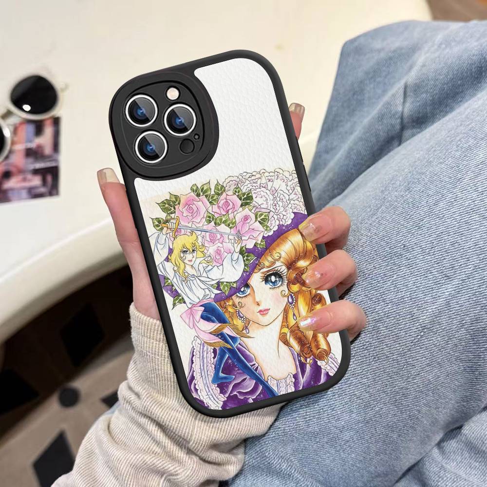 Rose Of V-Versailles Lady Oscar For IPhone 16 15 14 16E 13 12 11 Pro Max Plus Phone Leather Case iphone 11 pro
