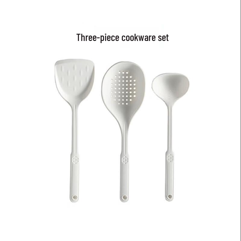 Beiyou Thickened Milky White Silicone Cookware Set, 3-Piece