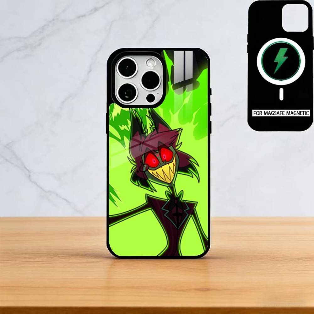 

Чехол для телефона H-Hazbin H-Hotel для iPhone 17, 16, 15, 14, 13, 12, 11 Plus, Pro Магнитный для Magsafe Беспроводная зарядка iPhone11ProMax