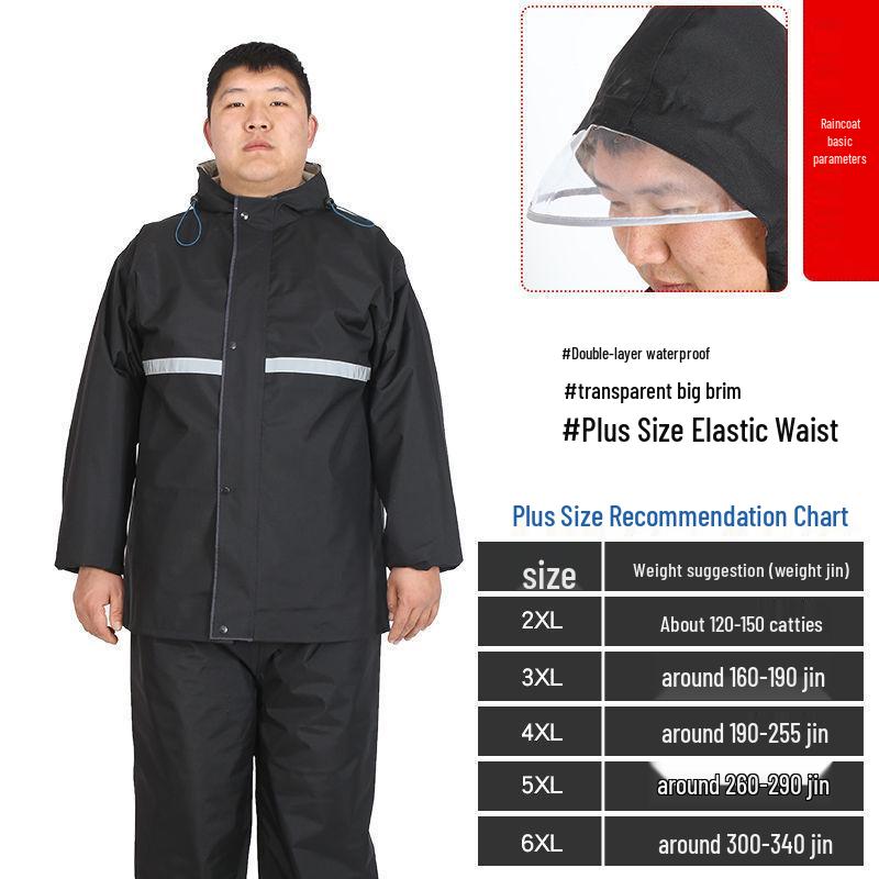Męski bardzo duży plus size kombinezon przeciwdeszczowy i spodnie, typ dzielony, odporny na ulewny deszcz dla motocykli