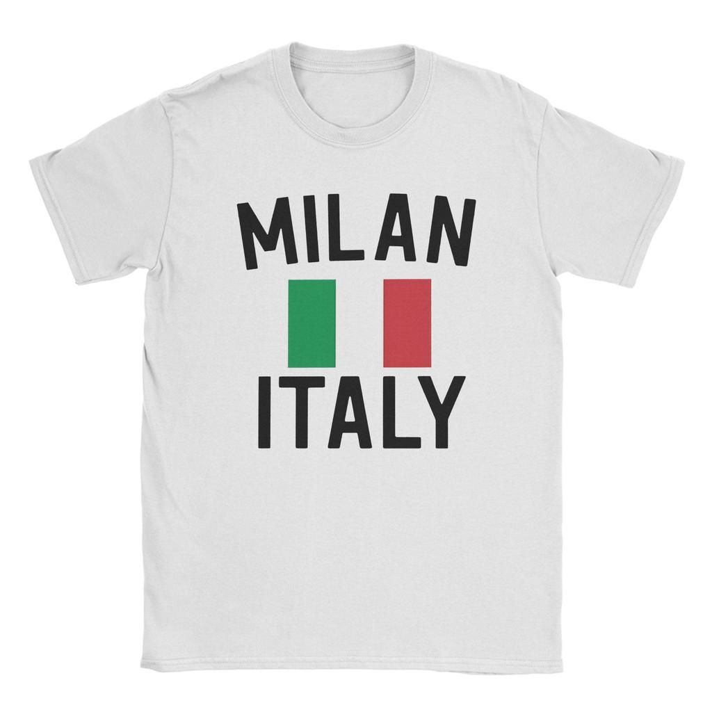Unisex T Shirt Milan Italy Flag T Shirts Fashion Beach Tee Shirt Awesome Cotton Tops Gift