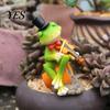 Resin Garden Statues Micro Landscape Ornament, Mini Frog Violin Playing Statue, Durable Unique Gardening Scenery Items Waterproof Hand-Painted