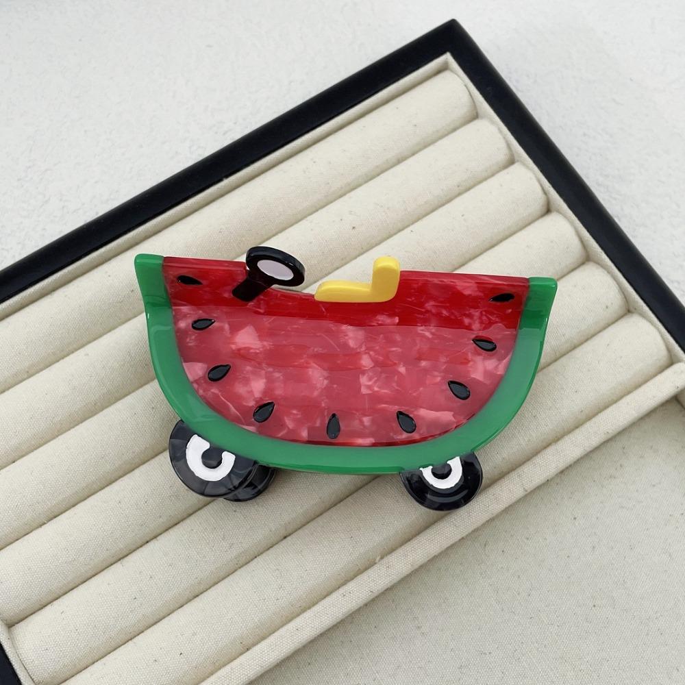 Watermelon Creative Car Shark Clip Cartoon Acrylic Hair Accessories Acetic Acid Hair Claw  Women