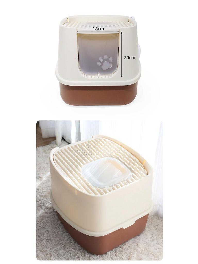 Geschlossene Übergröße Katzentoilette, Spritzwassergeschützt, Einstieg & Ausstieg von oben, Anti-Heraustragen, Deodorant.