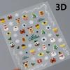 Gold Stamped White Christmas Tree Snowflake 3D Self Adhesive Nail Art Stickers Santa Claus Elk Xmas Cartoon Cute Manicure Decals