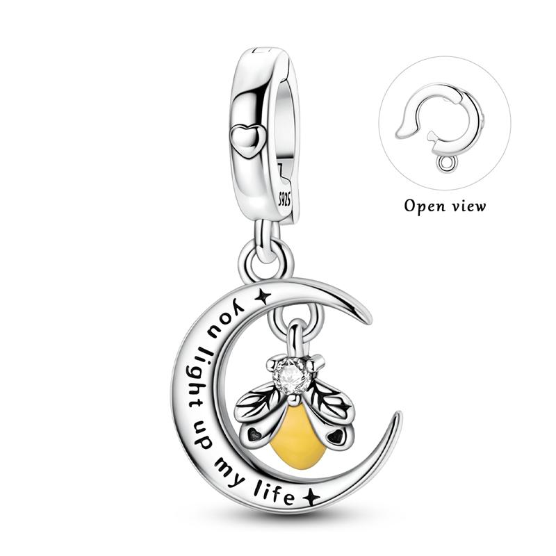 New 925 Silver Sun Stars And Moon Charms Beads For Women Fit Bracelet DIY Birthday Party Jewelry Gifts