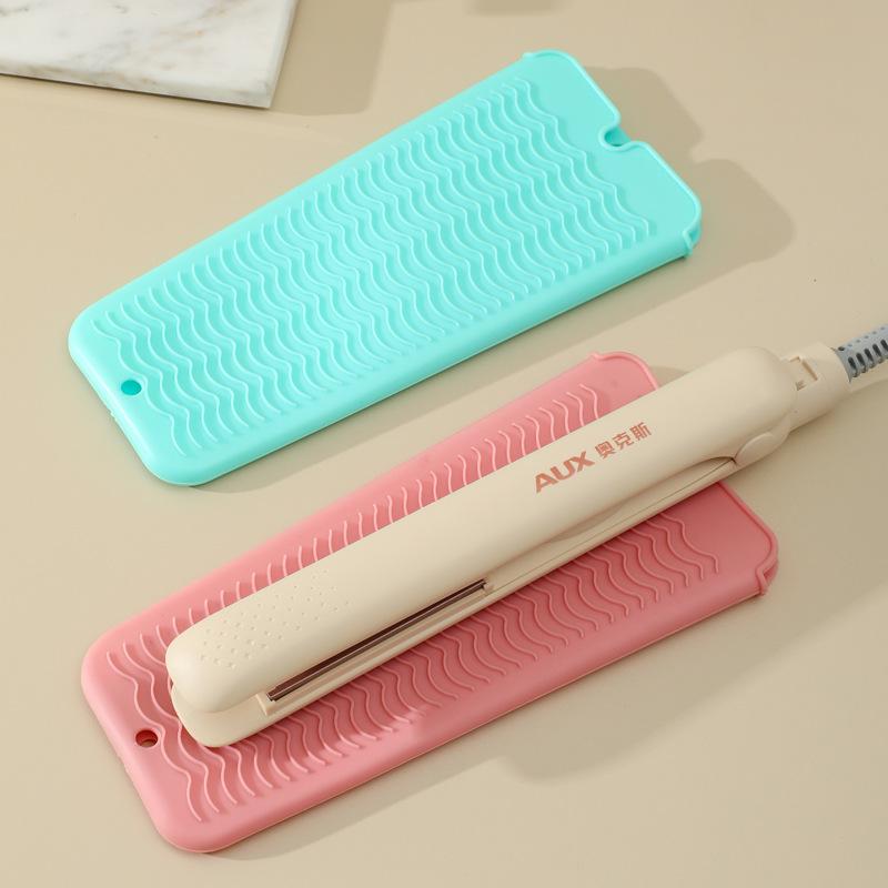 1pc Silicone Curling Iron Heat Insulation Cover, High Temperature Resistant Tool, Non-slip, Portable Storage Bag