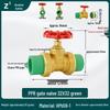 Full Copper Gate Valve for PPR, PE, and Tap Water Pipes - 20mm, 25mm, 32mm Double Union, Hot Melt Compatible.