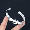 Sterling Silver Root Chakra Pear Black Fossil Coral Stone Flower Sister Bangle