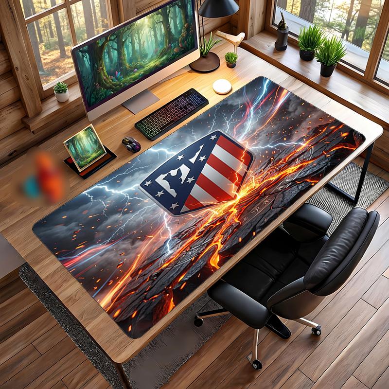 Tappetino Mouse Grande Stampato Atletico Madrid, Tappetino da Scrivania Morbido in Gomma Antiscivolo per Gaming, Decorazione per Ufficio, Laptop, Computer