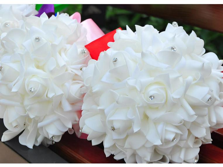 Handheld Bridesmaid Posy: PE Rose Flower Girl Bouquet for Graduation Season