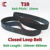 T10 Timing Belt Length 160mm To 880mm T10 Polyurethane Closed Loop Belt T10 Type Synchronous Belt T10 15mm 20mm 25mm 30mm 40mm