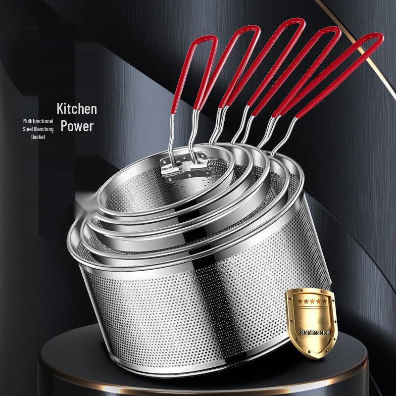 Stainless Steel Frying Skimmer Basket and Noodle Ladle Filter Net