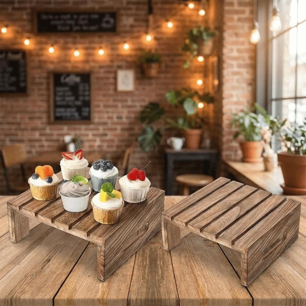 Vintage Cake Rack Solid Wood Serving Stand Dim Sum Rack Cupcake Display Riser Birthday