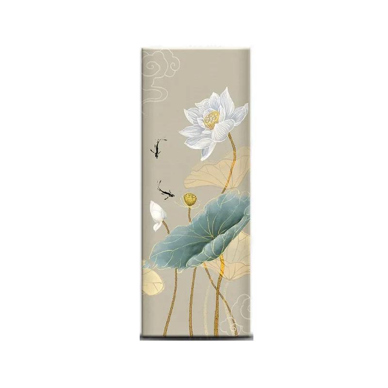 Chinese Style Refrigerator Door Sticker Self Adhesive Waterproof 3D Wallpaper Fridge Door Wrap Mural Cover Home Kitchen Decor